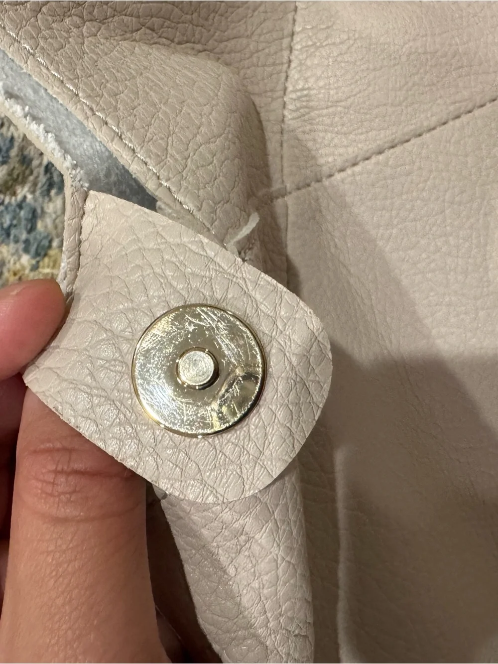 Soft Pebbled Hobo Bag in Light Beige